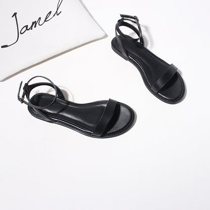 Un Mot Avec Des Sandales Plates Chaussures