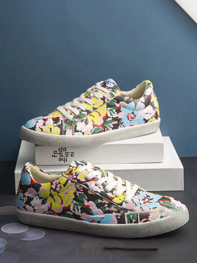 Baskets femme à fleurs décontractées et confortables