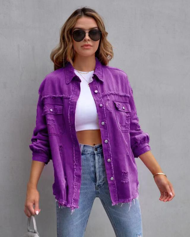Veste Chemise Denim Déchirée