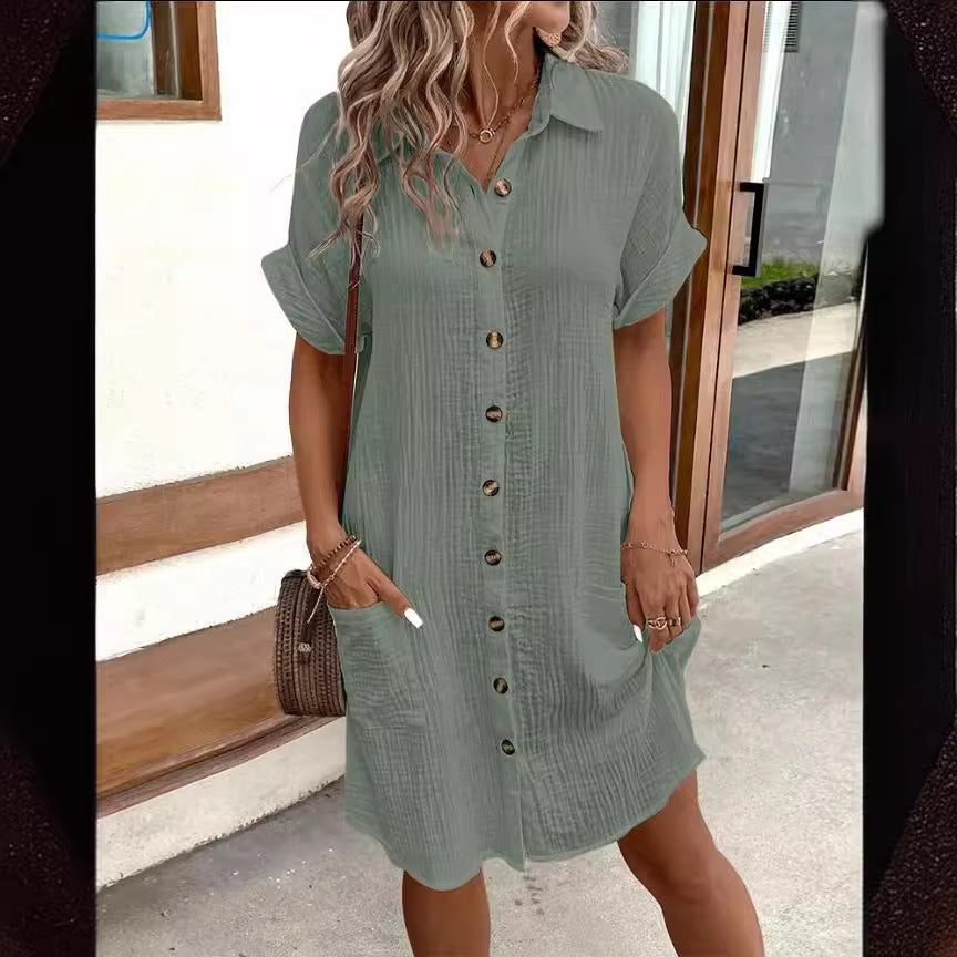Robe Chemise d'Été Femme – Élégante, Fluide et Décontractée – Look Chic Sans Effort