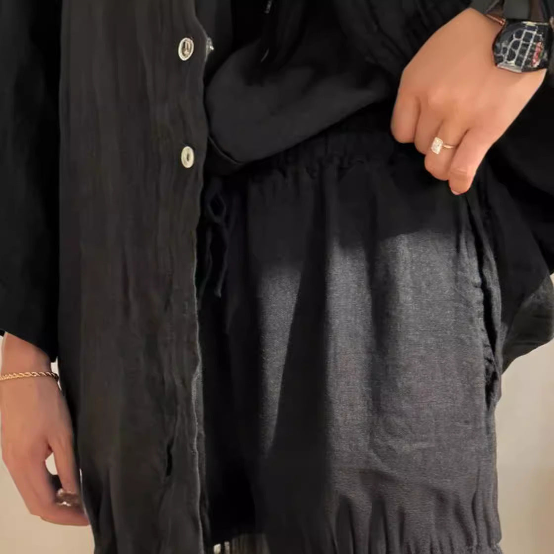 Ensemble Décontracté Élégance Naturelle – Chemise & Pantalon Large